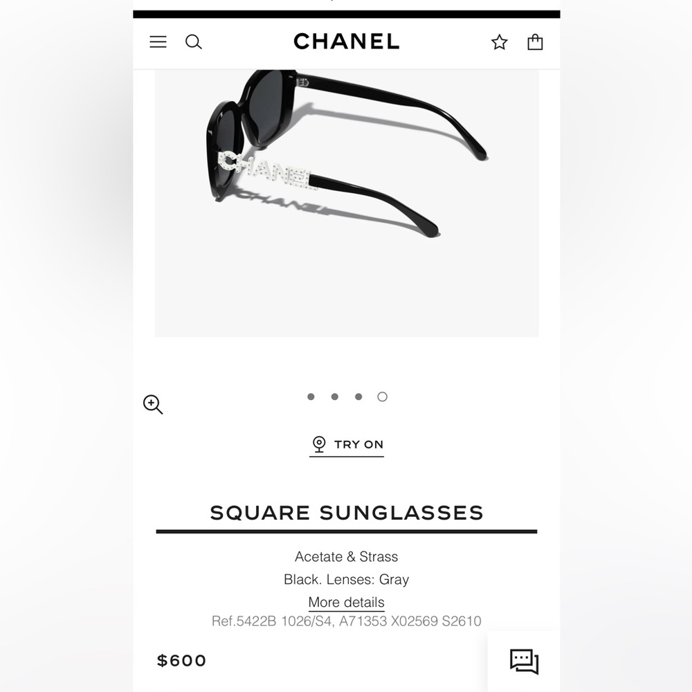 CHANEL Black Sunglasses with Silver Logo - Picture 12 of 12